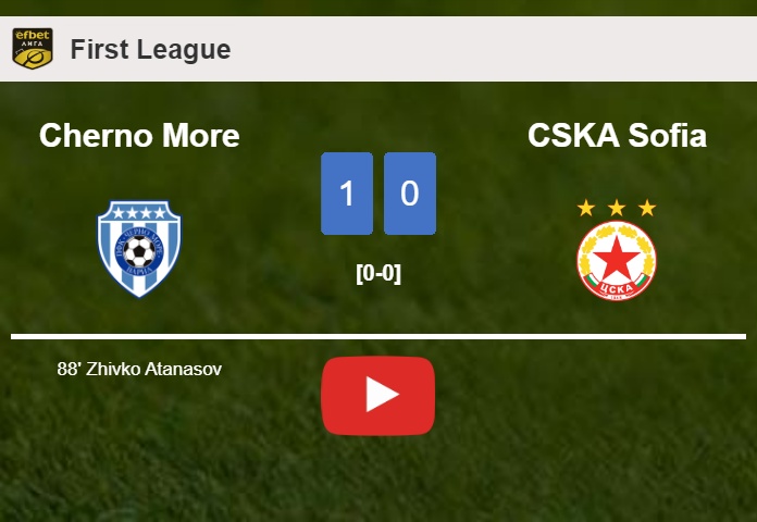 Cherno More overcomes CSKA Sofia 1-0 with a late goal scored by Z. Atanasov. HIGHLIGHTS