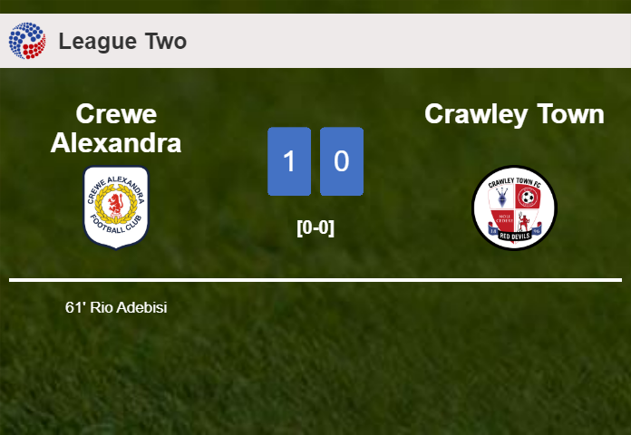 Crewe Alexandra defeats Crawley Town 1-0 with a goal scored by R. Adebisi