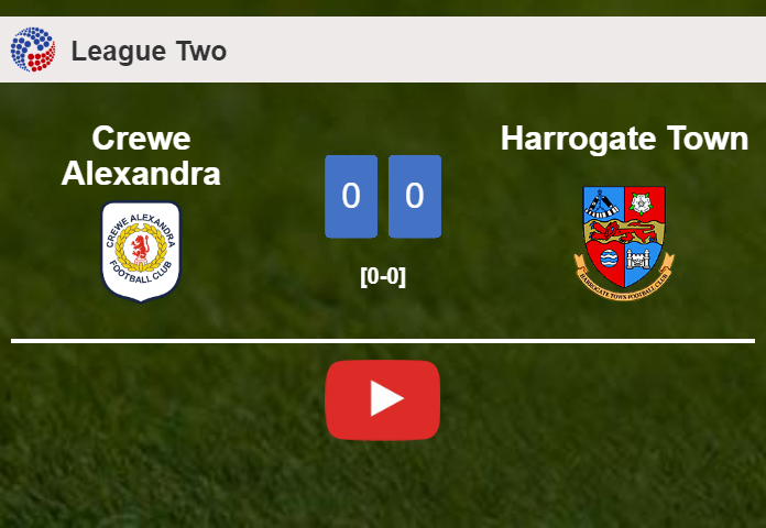Crewe Alexandra draws 0-0 with Harrogate Town on Saturday. HIGHLIGHTS