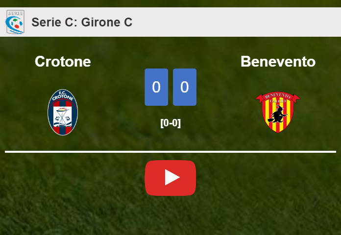 Crotone draws 0-0 with Benevento on Monday. HIGHLIGHTS