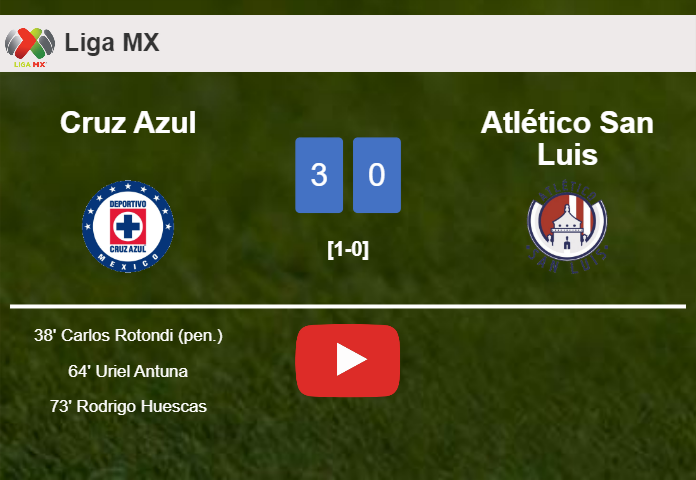Cruz Azul prevails over Atlético San Luis 3-0. HIGHLIGHTS