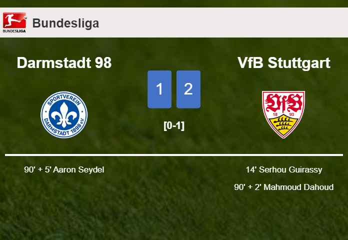 VfB Stuttgart clutches a 2-1 win against Darmstadt 98