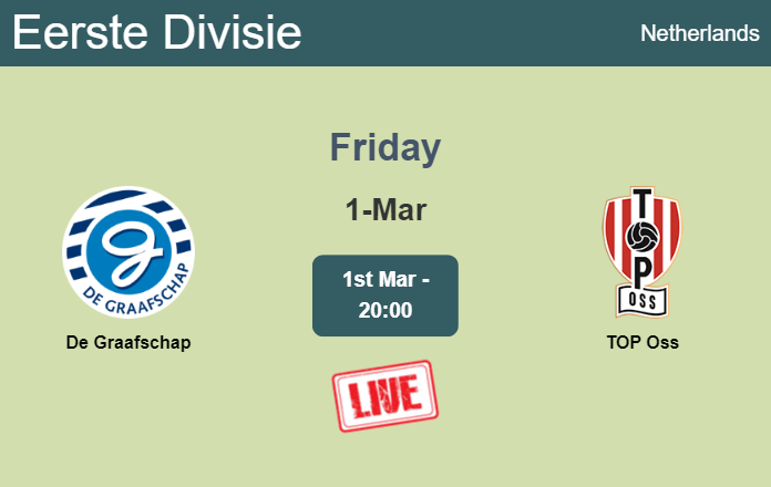 How to watch De Graafschap vs. TOP Oss on live stream and at what time