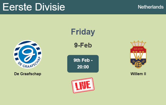 How to watch De Graafschap vs. Willem II on live stream and at what time