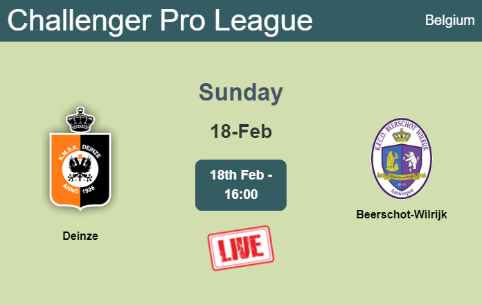 How to watch Deinze vs. Beerschot-Wilrijk on live stream and at what time