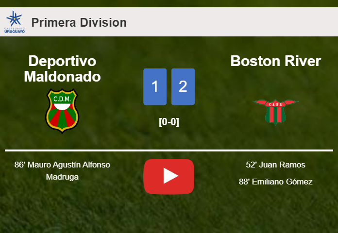 Boston River grabs a 2-1 win against Deportivo Maldonado. HIGHLIGHTS