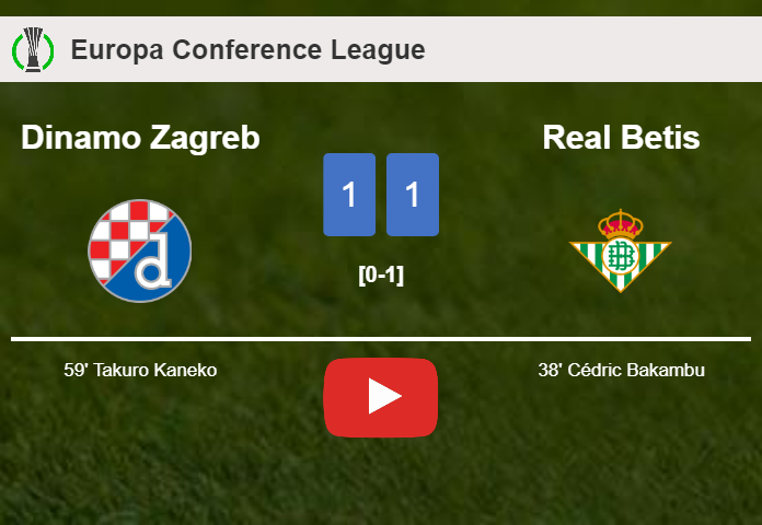 Dinamo Zagreb and Real Betis draw 1-1 on Thursday. HIGHLIGHTS