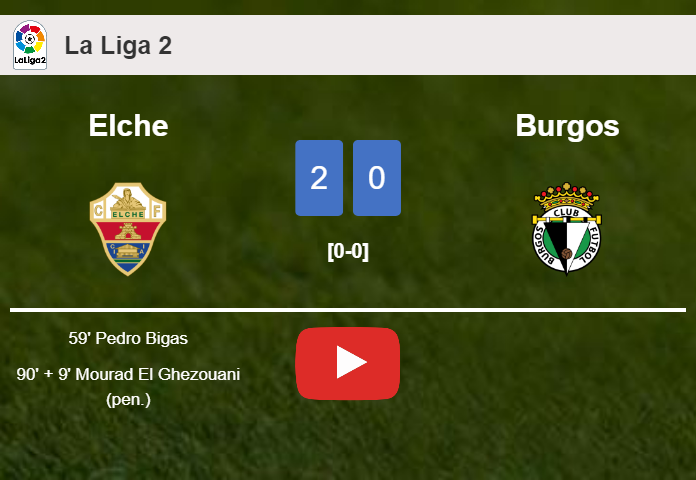 Elche conquers Burgos 2-0 on Friday. HIGHLIGHTS