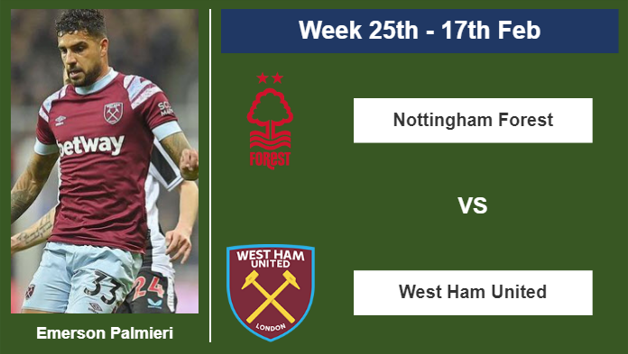 FANTASY PREMIER LEAGUE. Emerson Palmieri stats before  Nottingham Forest on Saturday 17th of February for the 25th week.