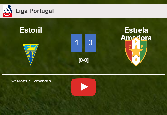 Estoril tops Estrela Amadora 1-0 with a goal scored by M. Fernandes. HIGHLIGHTS