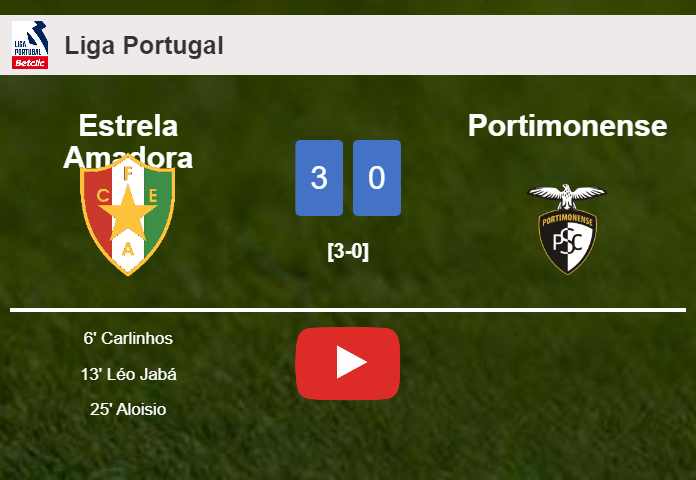Estrela Amadora beats Portimonense 3-0. HIGHLIGHTS