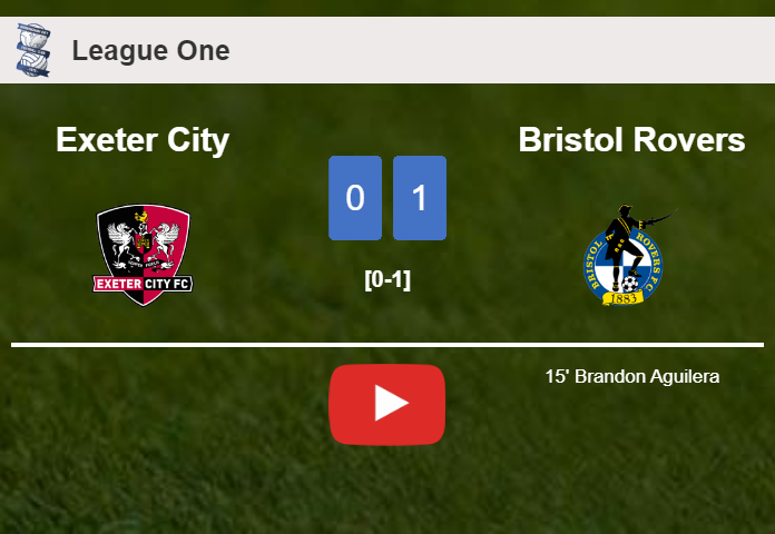 Bristol Rovers conquers Exeter City 1-0 with a goal scored by B. Aguilera. HIGHLIGHTS