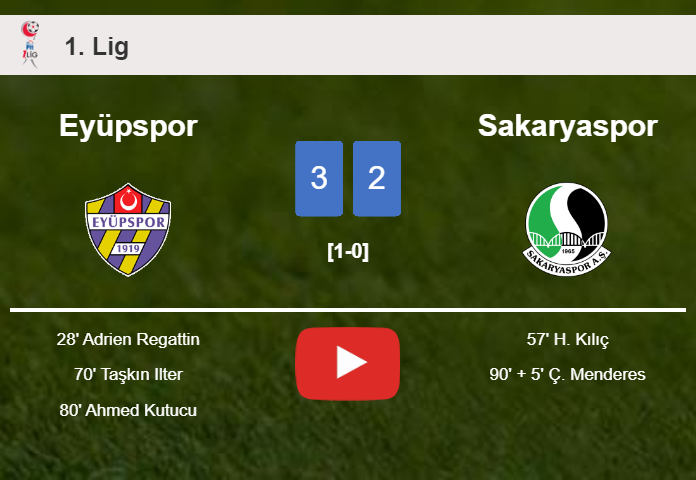 Eyüpspor tops Sakaryaspor 3-2. HIGHLIGHTS