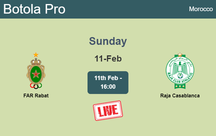 How to watch FAR Rabat vs. Raja Casablanca on live stream and at what time