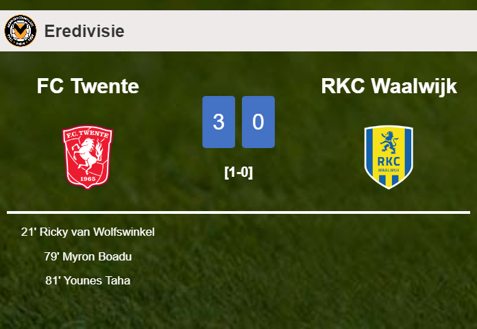 FC Twente defeats RKC Waalwijk 3-0