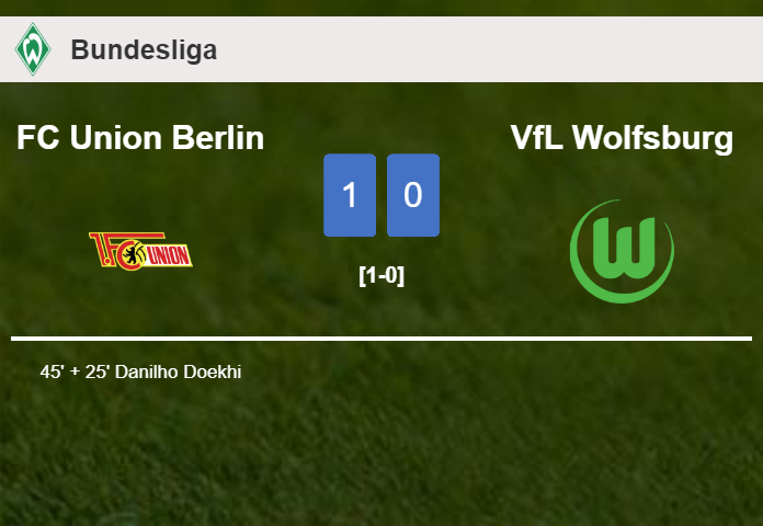 FC Union Berlin tops VfL Wolfsburg 1-0 with a goal scored by D. Doekhi