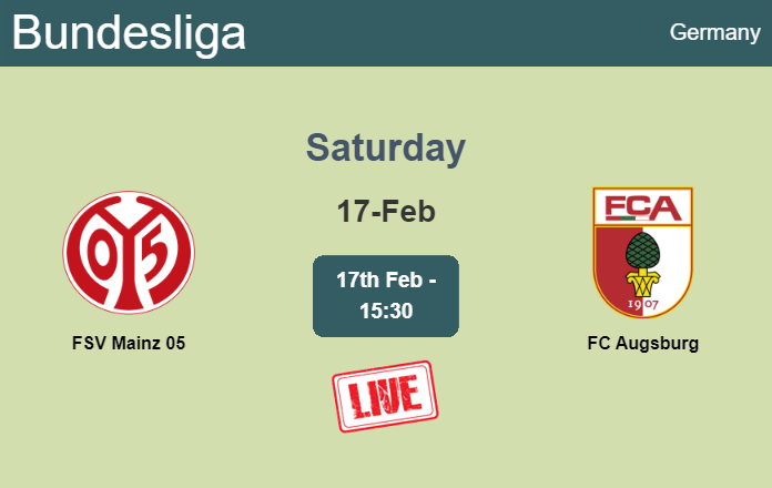 How to watch FSV Mainz 05 vs. FC Augsburg on live stream and at what time