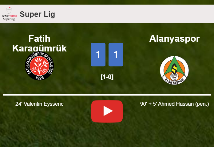 Alanyaspor clutches a draw against Fatih Karagümrük. HIGHLIGHTS