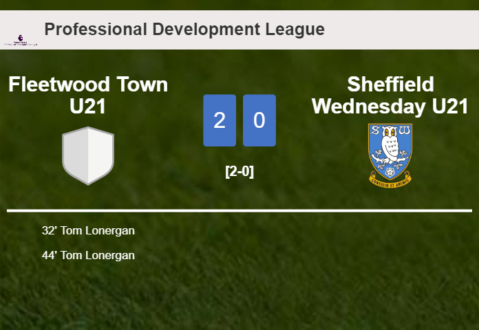 T. Lonergan scores a double to give a 2-0 win to Fleetwood Town U21 over Sheffield Wednesday U21