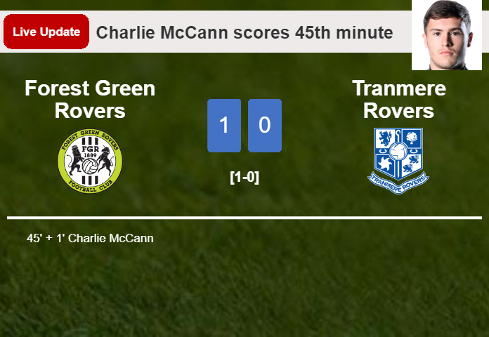 Forest Green Rovers vs Tranmere Rovers live updates: Charlie McCann scores opening goal in League Two match (1-0)