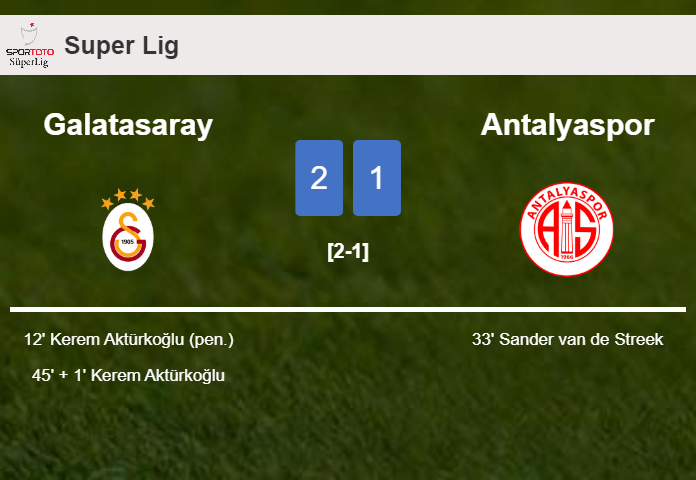 Galatasaray defeats Antalyaspor 2-1 with K. Aktürkoğlu scoring a double