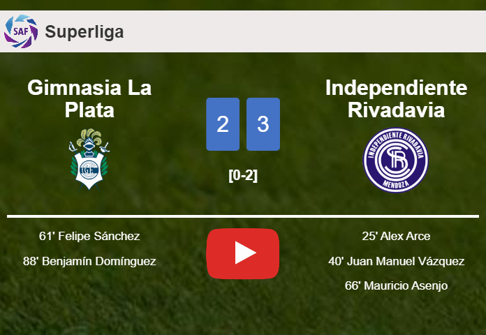 Independiente Rivadavia conquers Gimnasia La Plata 3-2. HIGHLIGHTS