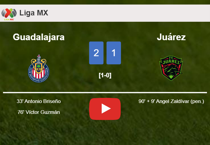 Guadalajara steals a 2-1 win against Juárez. HIGHLIGHTS