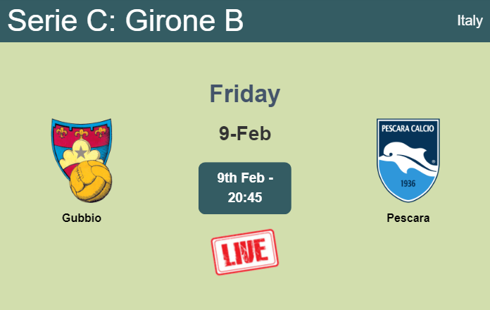 How to watch Gubbio vs. Pescara on live stream and at what time