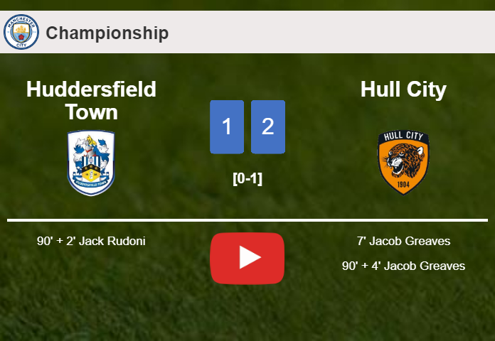 Hull City beats Huddersfield Town 2-1 with J. Greaves scoring a double. HIGHLIGHTS