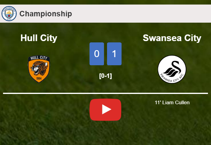 Swansea City defeats Hull City 1-0 with a goal scored by L. Cullen. HIGHLIGHTS