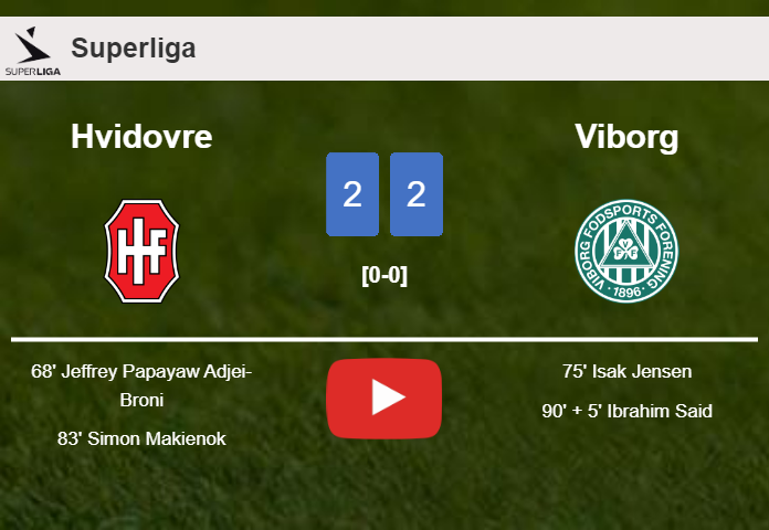 Hvidovre and Viborg draw 2-2 on Sunday. HIGHLIGHTS