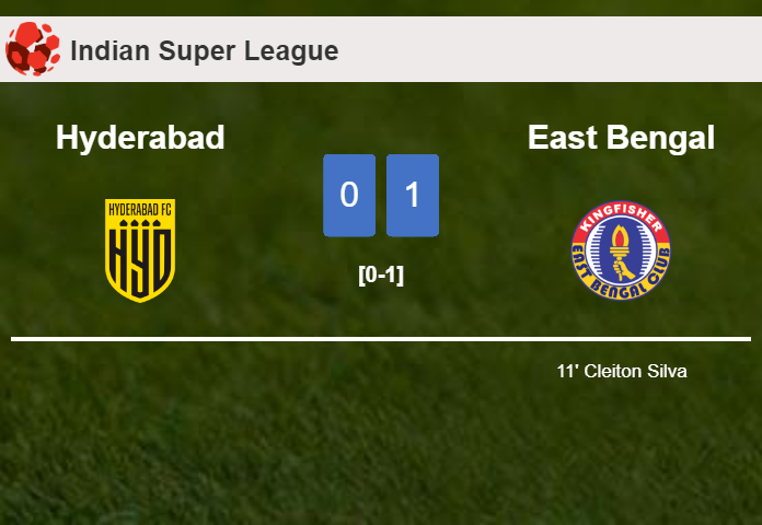East Bengal defeats Hyderabad 1-0 with a goal scored by C. Silva