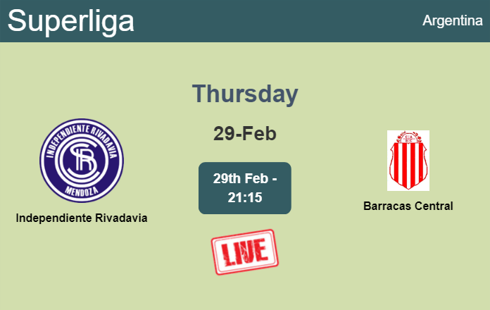 How to watch Independiente Rivadavia vs. Barracas Central on live stream and at what time