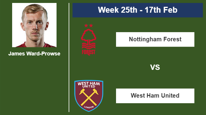 FANTASY PREMIER LEAGUE. James Ward-Prowse stats before taking on Nottingham Forest on Saturday 17th of February for the 25th week.
