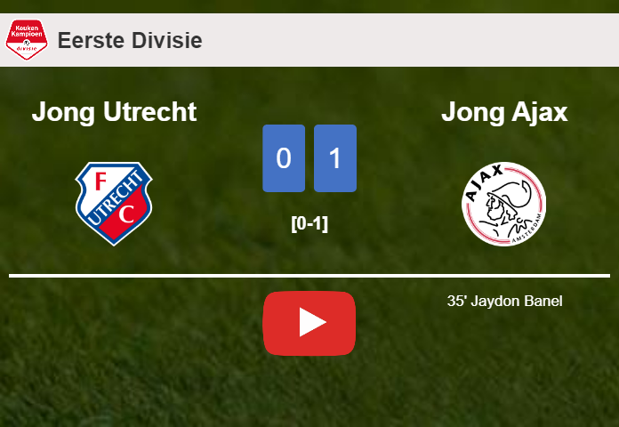 Jong Ajax defeats Jong Utrecht 1-0 with a goal scored by J. Banel. HIGHLIGHTS