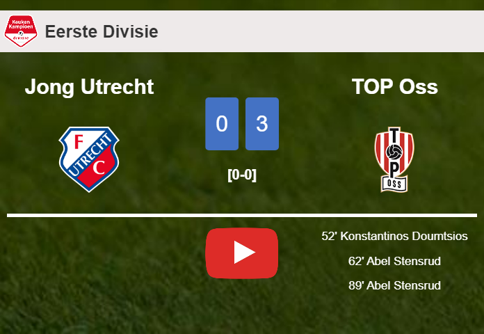 TOP Oss tops Jong Utrecht 3-0. HIGHLIGHTS