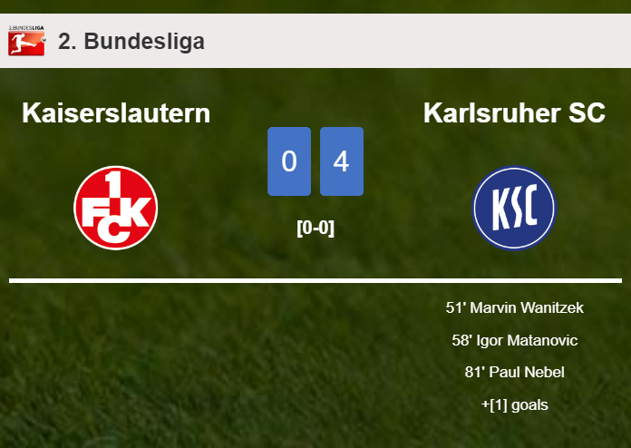 Karlsruher SC defeats Kaiserslautern 4-0 after playing a incredible match