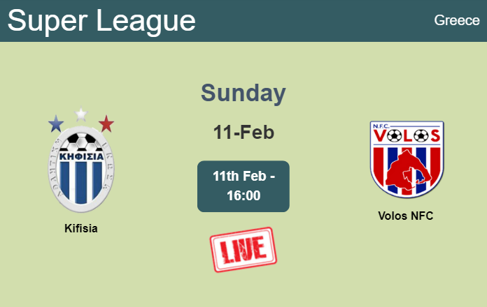 How to watch Kifisia vs. Volos NFC on live stream and at what time