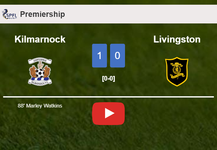 Kilmarnock conquers Livingston 1-0 with a late goal scored by M. Watkins. HIGHLIGHTS