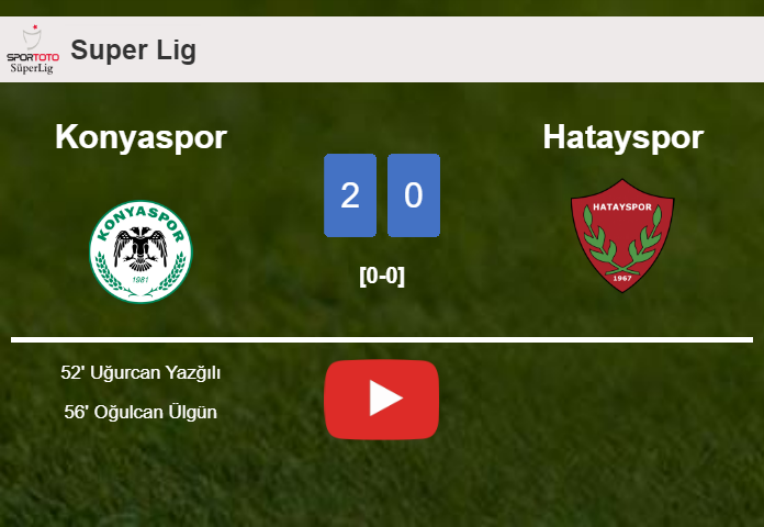 Konyaspor prevails over Hatayspor 2-0 on Saturday. HIGHLIGHTS