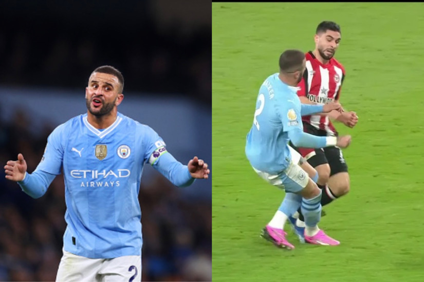Kyle Walker Booked For Challenge On Neal Maupay Amidst Continued Tension
