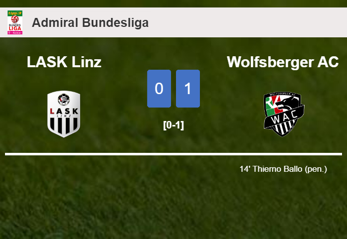 Wolfsberger AC beats LASK Linz 1-0 with a goal scored by T. Ballo