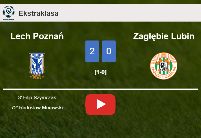 Lech Poznań conquers Zagłębie Lubin 2-0 on Saturday. HIGHLIGHTS