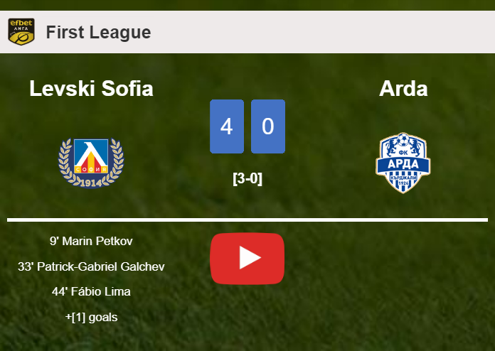 Levski Sofia crushes Arda 4-0 with a great performance. HIGHLIGHTS