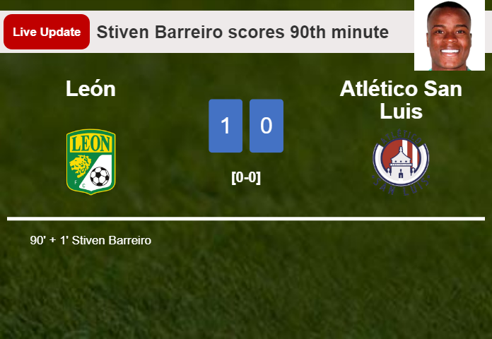 León vs Atlético San Luis live updates: Stiven Barreiro scores opening goal in Liga MX match (1-0)
