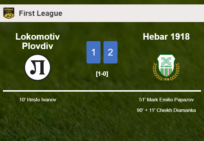 Hebar 1918 recovers a 0-1 deficit to beat Lokomotiv Plovdiv 2-1