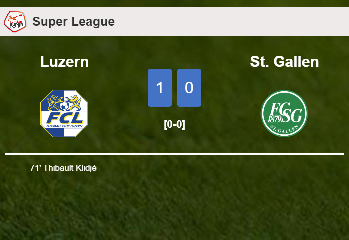 Luzern tops St. Gallen 1-0 with a goal scored by T. Klidjé 