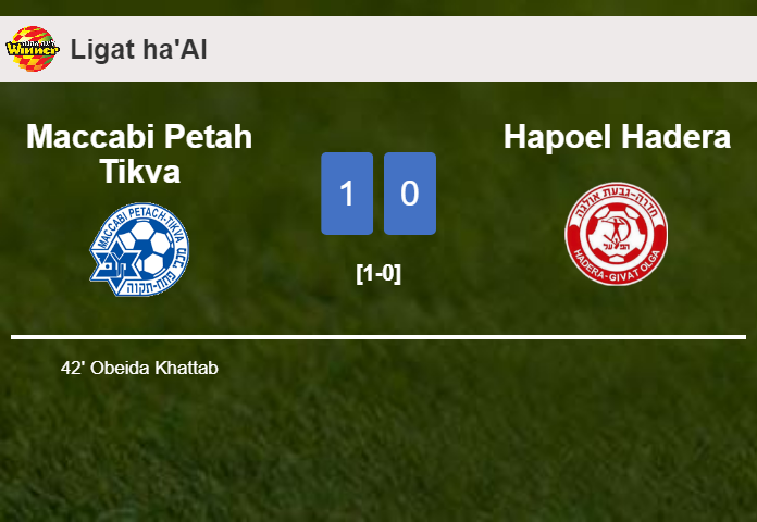 Maccabi Petah Tikva conquers Hapoel Hadera 1-0 with a goal scored by O. Khattab
