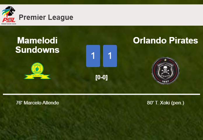 Mamelodi Sundowns and Orlando Pirates draw 1-1 on Saturday