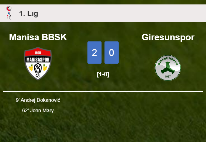 Manisa BBSK overcomes Giresunspor 2-0 on Sunday